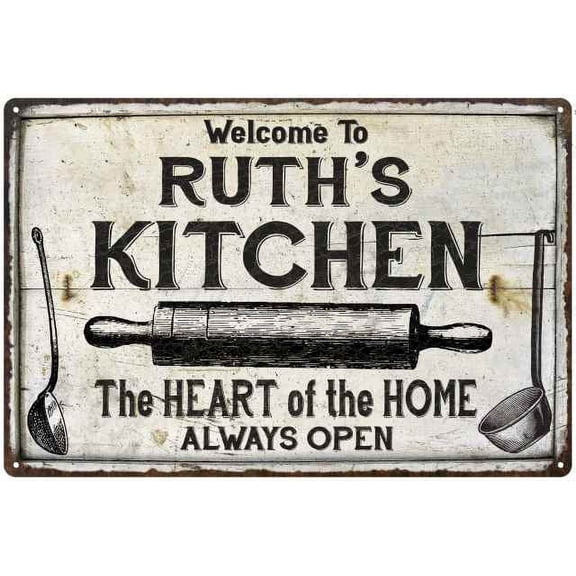 RUTH'S Kitchen Farmhouse Sign Gift 8x12 Metal 208120033022