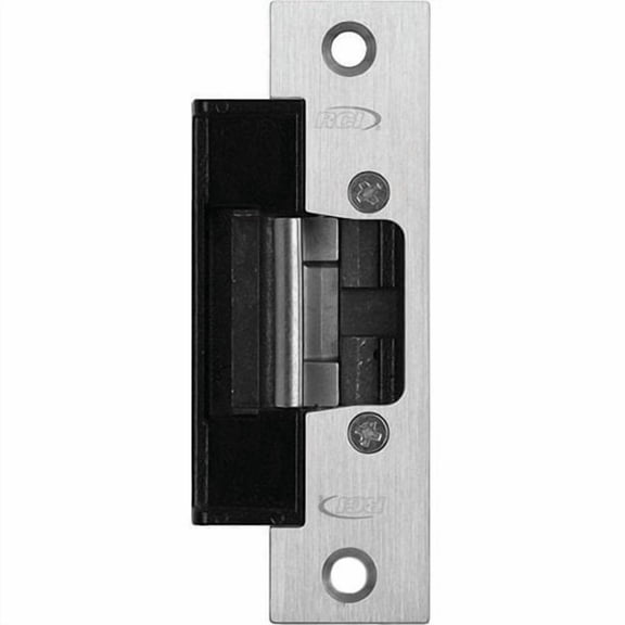 RCI L6514 6 Series Centerline Electric Strike, Low Profile, ANSI Square Corners, Brushed Stainless Steel