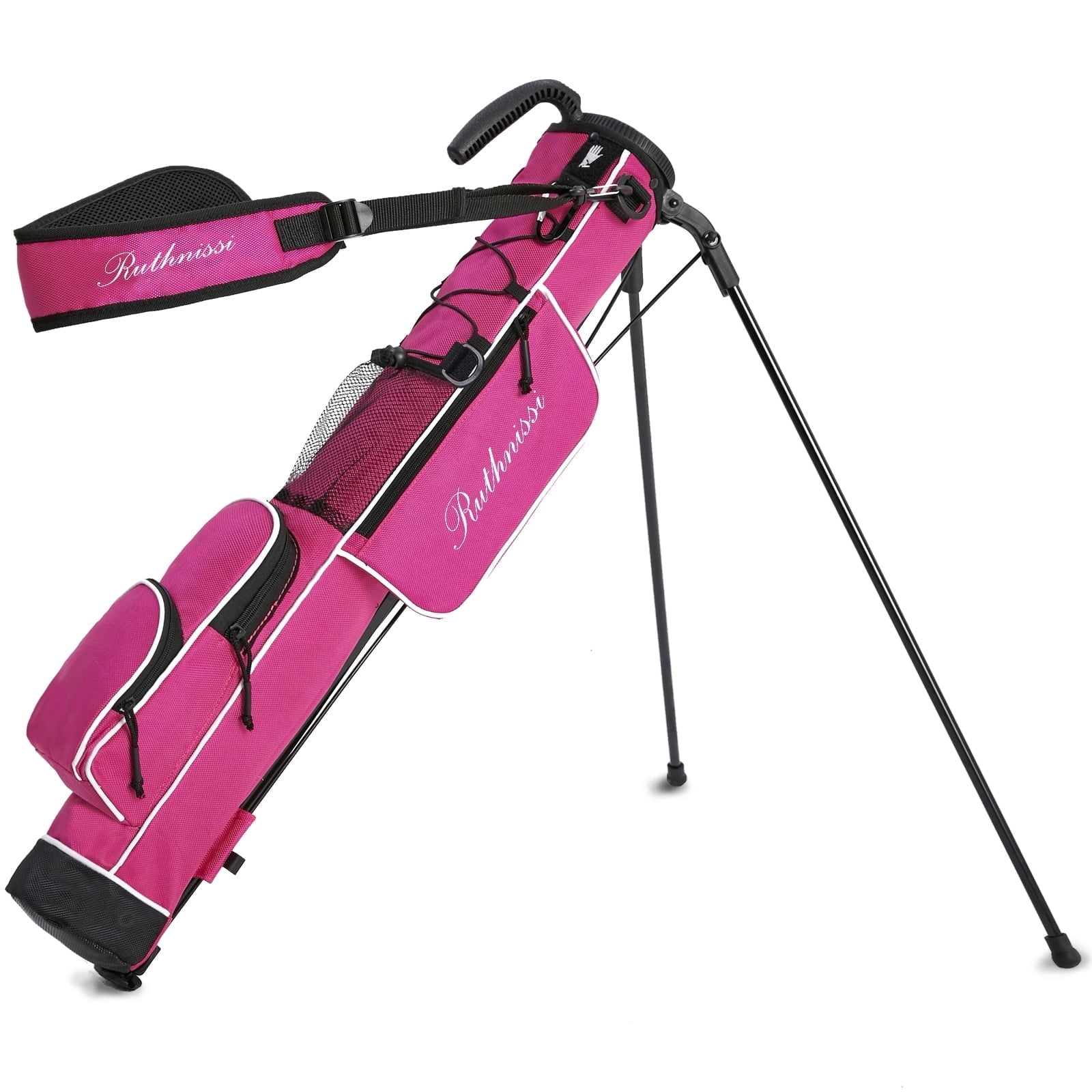RUTHNISSI Golf Stand Bag, Lightweight Golf Easy Carry Bag with Padded Strap，Durable Pitch n Putt Golf Bag , Practice Ranger Sunday Golf Bag for Men&Women，par 3