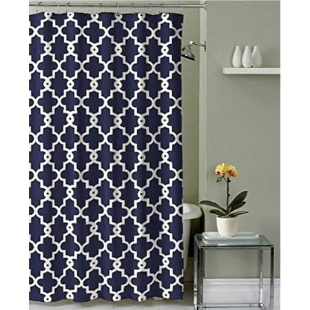 RUTHYS TEXTILE Geometric Patterned Shower Curtain, 70” x 72”, Machine Washable
