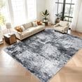 thumbnail image 1 of RUUGME 9X12 Abstract Area Rug:Large Washable Living Room Rug Indoor Non Slip Low Pile Carpet for Bedroom Soft Foldable Stain Resistant Distressed Thin Rug for Dining Room Kitchen 9X12 Black A, 1 of 9