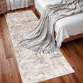 thumbnail image 1 of RUUGME Hallway Runner Rug 3x8 - runner Rug Stain Resistant for living room Non Slip Indoor Entryway Rubber Backing Carpet Bedroom Kitchen Distressed Floor Decor Mat Machine washable 3x8 Brown, 1 of 8