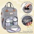 thumbnail image 1 of Ruvalino Baby Diaper Bag Backpack, Waterptoof Large Multifunctional Travel Bag with Extra Durable Fabric and Foldable Changing Pad included, Gray, 1 of 7