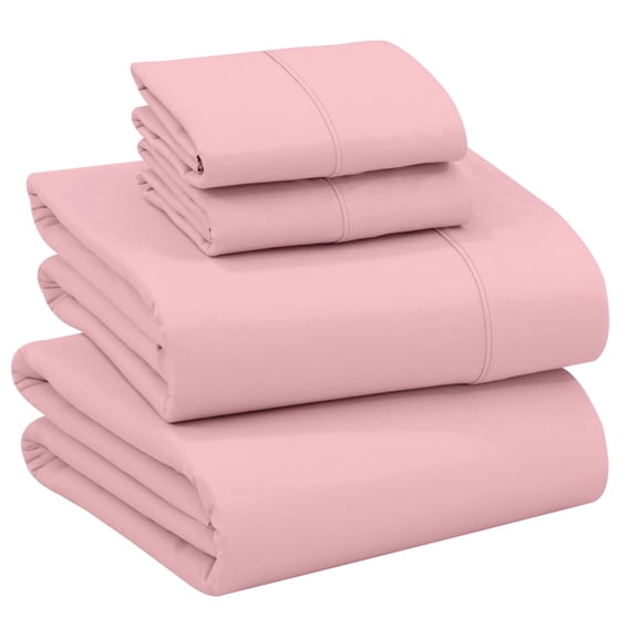 RUVANTI 100% Cotton Sheets – California King Percale Bedding, Cooling & Breathable, Durable with a Crisp, Soft & Comfortable Feel, 14" Deep Pocket, 4-Piece Set, Bridal Rose