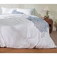 thumbnail image 1 of RUVANTI 100% Cotton Waffle Weave King Duvet Cover Set - Pre-Washed Soft Cozy Textured Bedding, 3-Piece, 8 Corner Ties, Breathable, Bright White (Stripe), 1 of 8