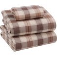 thumbnail image 1 of RUVANTI 100% Cotton Flannel Sheets - Double Brushed Split King Bed Sheet Sets - Deep Pocket 16 Inches - All Seasons Breathable, Super Soft, Warm & Cozy - 5 Pcs - Beige & Grey Plaid, 1 of 9