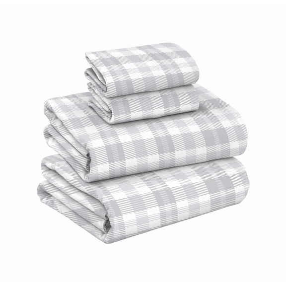 Ruvanti Flannel Sheets Full Size - 100% Cotton Brushed Flannel Bed Sheet Sets - Deep Pockets 16 inches (Fits up to 18") - All Seasons Breathable & Super Soft - Warm & Cozy - 4 Pcs - Timeless Tartan