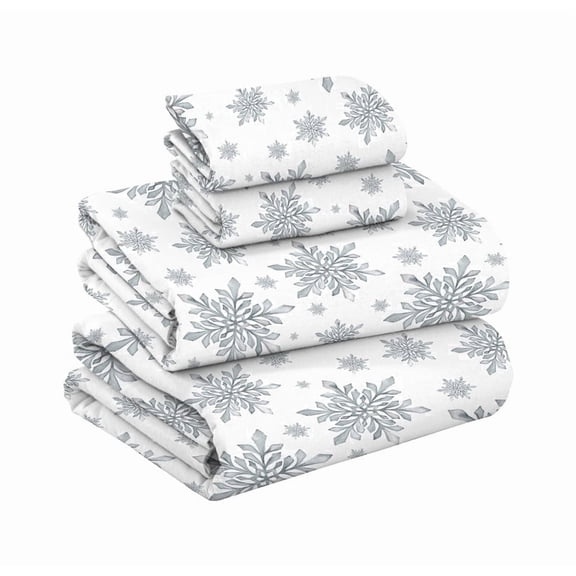 RUVANTI Flannel Sheets King Size - GOTS Certified 100% Organic Cotton, 4 Piece Warm, Soft & Breathable Set, Deep Pocket Snug Fit, Double Brushed Cozy All Season Bedding, Crystal Noir