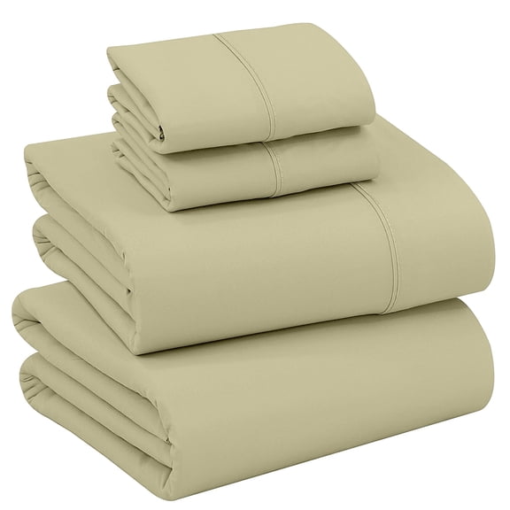RUVANTI 100% Cotton Sheets – California King Percale Bedding, Cooling & Breathable, Durable with a Crisp, Soft & Comfortable Feel, 14" Deep Pocket, 4-Piece Set, Sage Green