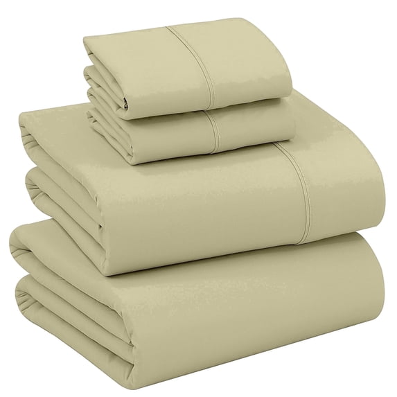 RUVANTI 100% Cotton Sheets – Full Size Percale Bedding, Cooling & Breathable, Durable with a Crisp, Soft & Comfortable Feel, 16" Deep Pocket, 4-Piece Set, Sage Green