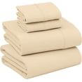 thumbnail image 1 of RUVANTI 100% Cotton Sheets – Queen Size Percale Bedding, Cooling & Breathable, Durable with a Crisp, Soft & Comfortable Feel, 16" Deep Pocket, 4-Piece Set, Beige, 1 of 8