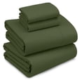 thumbnail image 1 of RUVANTI 100% Cotton Sheets – Queen Size Percale Bedding, Cooling & Breathable, Durable with a Crisp, Soft & Comfortable Feel, 16" Deep Pocket, 4-Piece Set, Chive, 1 of 9