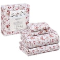 thumbnail image 1 of RUVANTI 100% Cotton Sheets – Queen Size Percale Bedding, Cooling & Breathable Floral Design, Durable with a Crisp, Soft & Comfortable Feel, 16" Deep Pocket, 4-Piece Set, Bouquet, 1 of 7