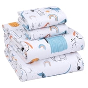 RUVANTI 100% Cotton Sheets – Queen Size Percale Bedding, Cooling & Breathable, Durable with a Crisp, Soft & Comfortable Feel, 16" Deep Pocket, 4-Piece Set, Pupp