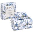 thumbnail image 1 of RUVANTI 100% Cotton Sheets Queen Size Set, 4 Pieces, Soft & Breathable Percale Weave Bedding, Deep Pocket 16", Hotel Standard, Crisp Cool Feeling, Durable, Perfect Floral Bed Sheet, Paislyona, 1 of 6