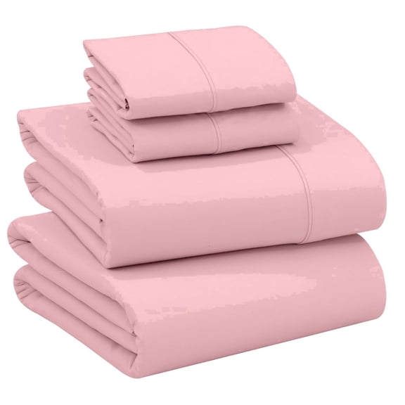 RUVANTI 100% Cotton Sheets – Queen Size Percale Bedding, Cooling & Breathable, Durable with a Crisp, Soft & Comfortable Feel, 16" Deep Pocket, 4-Piece Set, Bridal Rose
