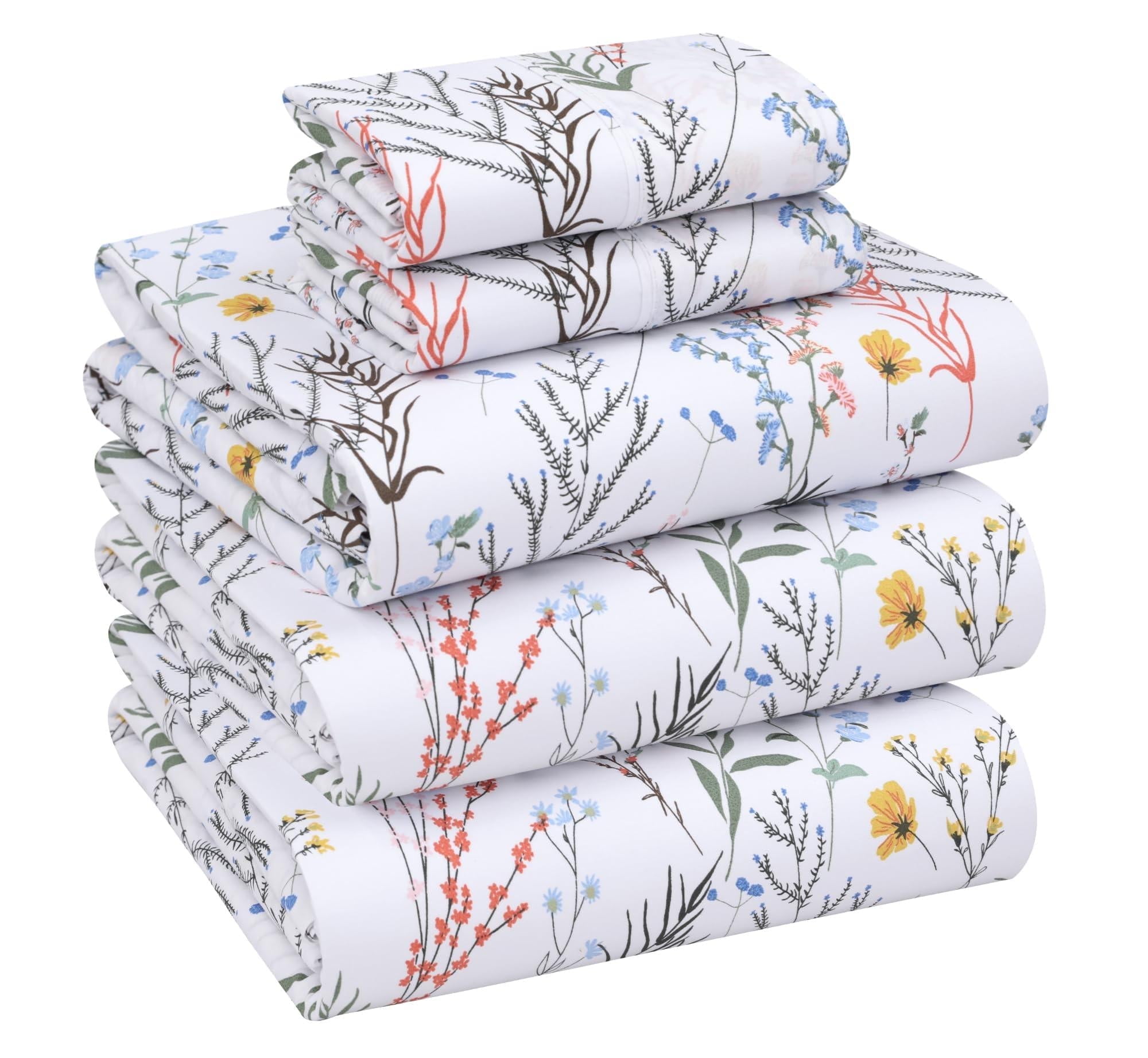 RUVANTI 100 Cotton Sheets for Split King Size Bed Crispy Cooling