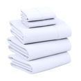 thumbnail image 1 of RUVANTI 100% Cotton Sheets – Split King Size Percale Bedding, Cooling & Breathable, Durable with a Crisp, Soft & Comfortable Feel, 16" Deep Pocket, 5-Piece Set, Bright White, 1 of 7