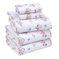 thumbnail image 1 of RUVANTI 100% Cotton Sheets – Split King Size Percale Bedding, Cooling & Breathable Floral Design, Durable with a Crisp, Soft & Comfortable Feel, 16" Deep Pocket, 5-Piece Set, Funa Flora, 1 of 9