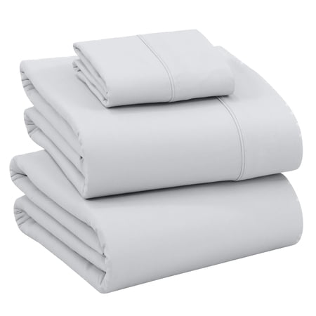 RUVANTI 100% Cotton Sheets – Twin Size Percale Bedding, Cooling & Breathable, Durable with a Crisp, Soft & Comfortable Feel, 16" Deep Pocket, 3-Piece Set, Quiet Gray