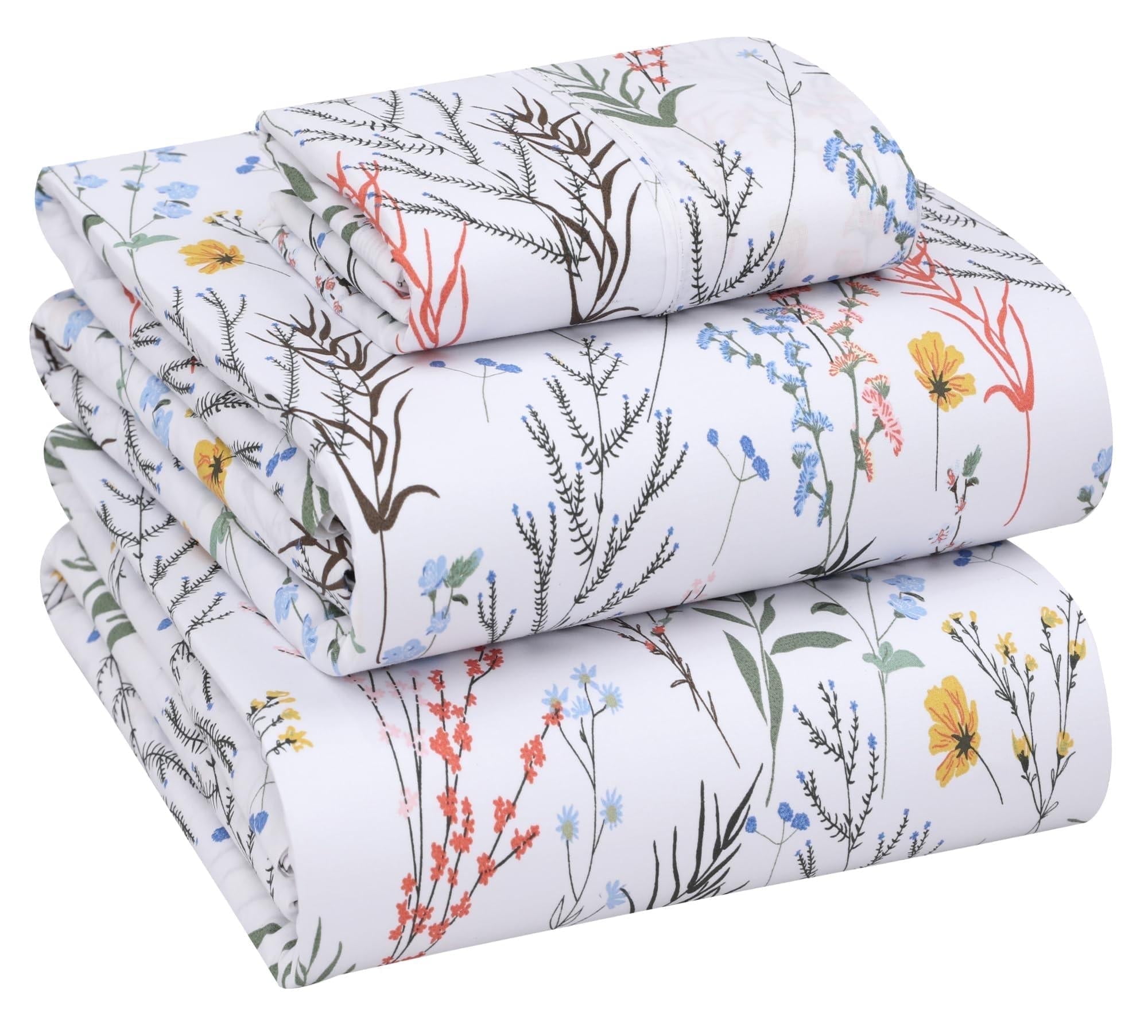 RUVANTI 100 Cotton Sheets for Twin XL Size Bed Crispy Cooling