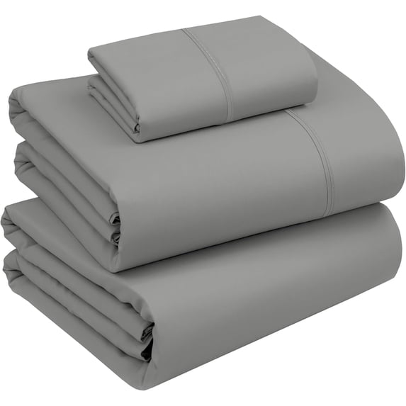 RUVANTI 100% Cotton Sheets – Twin XL Size Percale Bedding, Cooling & Breathable, Durable with a Crisp, Soft & Comfortable Feel, 16" Deep Pocket, 3-Piece Set, Dark Grey