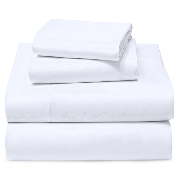 RUVANTI 100% Cotton Sheets – Split King Size Percale Bedding, Cooling & Breathable, Durable with a Crisp, Soft & Comfortable Feel, 16" Deep Pocket, 5-Piece Set, Milky White