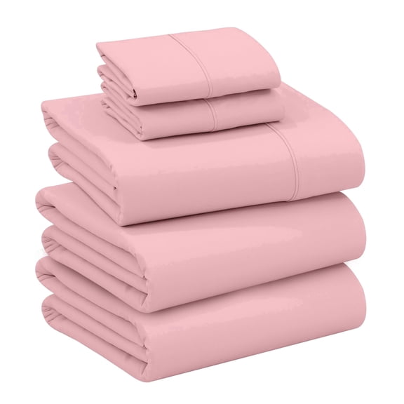 RUVANTI 100% Cotton Sheets – Split King Size Percale Bedding, Cooling & Breathable, Durable with a Crisp, Soft & Comfortable Feel, 16" Deep Pocket, 5-Piece Set, Bridal Rose