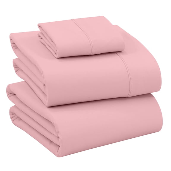 RUVANTI 100% Cotton Sheets – Twin Size Percale Bedding, Cooling & Breathable, Durable with a Crisp, Soft & Comfortable Feel, 16" Deep Pocket, 3-Piece Set, Bridal Rose