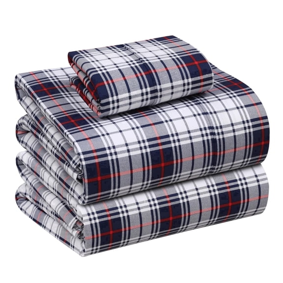 RUVANTI 100% Cotton Sheets – Twin Size Percale Bedding, Cooling & Breathable Floral Design, Durable with a Crisp, Soft & Comfortable Feel, 16" Deep Pocket, 3-Piece Set, Prussian