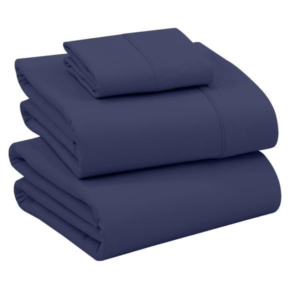 RUVANTI 100% Cotton Sheets – Twin XL Size Percale Bedding, Cooling & Breathable, Durable with a Crisp, Soft & Comfortable Feel, 16" Deep Pocket, 3-Piece Set, Crown Blue