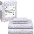 thumbnail image 1 of RUVANTI 100% Organic Cotton Sheets - California king Sheet Sets - 4 Piece Percale Weave Bedding, Crisp, Cooling & Breathable, Soft & Durable, 16" Deep Pocket, Hotel Quality Sábanas - Multi Paisley, 1 of 7