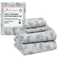 thumbnail image 1 of RUVANTI 100% Organic Cotton Sheets - California king Sheet Sets - 4 Piece Percale Weave Bedding, Crisp, Cooling & Breathable, Soft & Durable, 16" Deep Pocket, Hotel Quality Sábanas - Blue Rose, 1 of 6