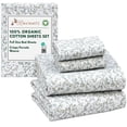 thumbnail image 1 of RUVANTI 100% Organic Cotton Sheets - Full Size bed sheet - 4 Piece Percale Weave Bedding, Crisp, Cooling & Breathable, Soft & Durable, 16" Deep Pocket, Hotel Quality Sábanas - Floral Rush, 1 of 6