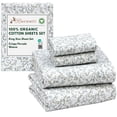 thumbnail image 1 of RUVANTI 100% Organic Cotton Sheets - King Size Sheet Set - 4 Piece Percale Weave Bedding, Crisp, Cooling & Breathable, Soft & Durable, 16" Deep Pocket, Hotel Quality Sábanas - Floral Rush, 1 of 7