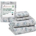 thumbnail image 1 of RUVANTI 100% Organic Cotton Sheets - Queen Sheet Set - 4 Piece Percale Weave Bedding, Crisp, Cooling & Breathable, Soft & Durable, 16" Deep Pocket, Hotel Quality Sábanas - Blue Rose, 1 of 8