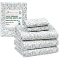 thumbnail image 1 of RUVANTI 100% Organic Cotton Sheets -Split King Sheet - 5 Piece Percale Weave Bedding, Crisp, Cooling & Breathable, Soft & Durable, 16" Deep Pocket, Hotel Quality Sábanas - Floral Rush, 1 of 7