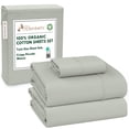 thumbnail image 1 of RUVANTI 100% Organic Cotton Sheets - Twin Sheet Set - 3 Piece Percale Weave Bedding, Crisp, Cooling & Breathable, Soft & Durable, 16" Deep Pocket, Hotel Quality Sábanas - Mineral Gray, 1 of 9