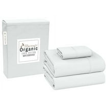 RUVANTI 100% Organic Cotton Sheets Twin Sheets Set, 3 PC Cotton Twin Bed Sheets, Soft & Breathable Crispy Percale Weave, Deep Pocket Twin Sheets, Hotel Quality Bed Sheets - Bit of Blue