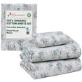 thumbnail image 1 of RUVANTI 100% Organic Cotton Sheets - Twin XL Sheet Sets - 3 Piece Percale Weave Bedding, Crisp, Cooling & Breathable, Soft & Durable, 16" Deep Pocket, Hotel Quality Sábanas - Blue Rose, 1 of 6