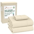 thumbnail image 1 of RUVANTI 100% Organic Cotton Sheets - Twin XL Sheet Sets - 3 Piece Percale Weave Bedding, Crisp, Cooling & Breathable, Soft & Durable, 16" Deep Pocket, Hotel Quality Sábanas - Cloud Cream, 1 of 10