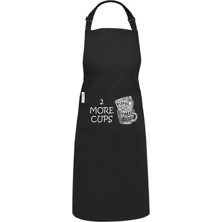 RUVANTI Aprons for Men 1 Pack - Adjustable Cotton Enriched Thicker Waterdrop Resistant With 2 Pockets Cooking Kitchen Workshop Apron for Women Men Chef XXL Plus Size Long Lasting - Black