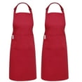 thumbnail image 1 of RUVANTI Aprons for Men 2 Pack - Adjustable Cotton Enriched Thicker Waterdrop Resistant With 2 Pockets Cooking Kitchen Workshop Apron for Women Men Chef XXL Plus Size Long Lasting - Burgundy, 1 of 8