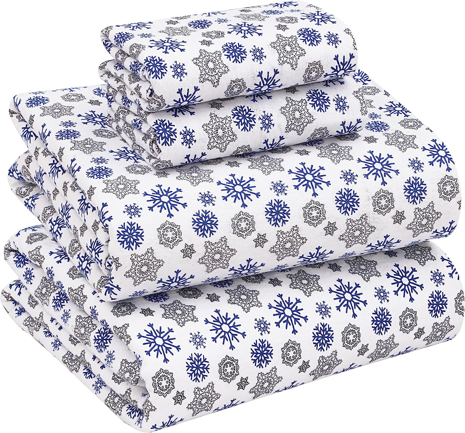 RUVANTI Flannel Sheets Full Size 100 Cotton Brushed Bed Sheet Sets