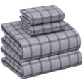 thumbnail image 1 of RUVANTI Flannel Sheets Full Size - 100% Cotton Double Brushed Bed Sheets Set, Deep Pockets 16 Inches, All Seasons Breathable & Extra Soft Full Sheets, Warm & Cozy, 4 Piece, Open Grid Check, 1 of 8