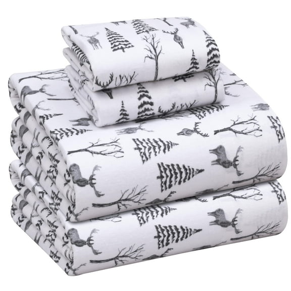 RUVANTI Flannel Sheets Full Size - 100% Cotton Double Brushed Bed Sheets Set, Deep Pockets 16 Inches, All Seasons Breathable & Extra Soft Full Sheets, Warm & Cozy, 4 Piece, Dry Winter