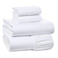 thumbnail image 1 of RUVANTI Flannel Sheets – King Sheet Set, Ultra Soft & Cozy Double Brushed, 15" Deep Pocket, 360° Elastic For Secure Fit, No Pilling, 4 Pieces (Flat, Fitted, 2 Pillowcases), Snow White, 1 of 7