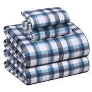 RUVANTI Flannel Sheets Queen Size - 100% Cotton Double Brushed Bed Sheets, Deep Pockets 16 Inches Queen Sheet Set, All Seasons Breathable & Extra Soft - Warm & 