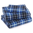 thumbnail image 1 of RUVANTI Flannel Sheets Twin Size - 100% Cotton Brushed Flannel Bed Sheet Sets - Deep Pockets 16 Inches (fits up to 18") - All Seasons Breathable & Super Soft - Warm & Cozy - 3 Pcs - Blue Plaid, 1 of 10