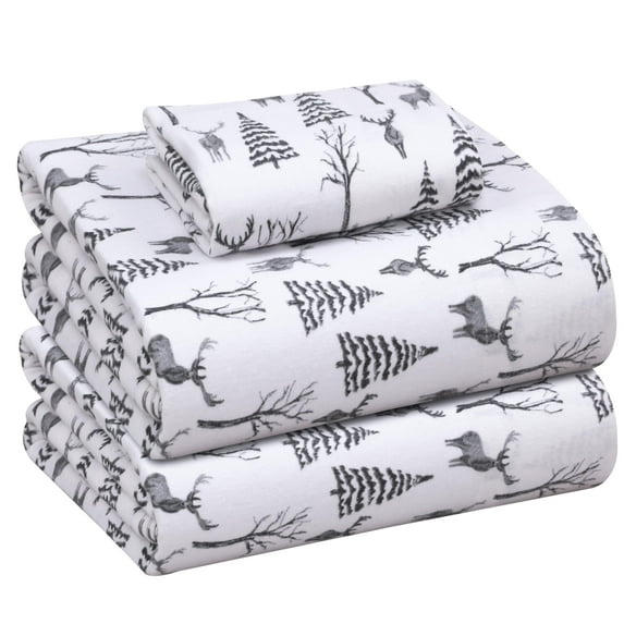 RUVANTI Flannel Sheets Twin XL Size - 100% Cotton Double Brushed Twin XL Sheet Sets, Deep Pockets 16 Inches, All Seasons Breathable & Extra Soft Bed Sheets, Warm & Cozy, 3 Piece, Dry Winter